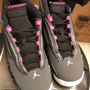 Jordan Women's Sneakers - Black and Pink OBO